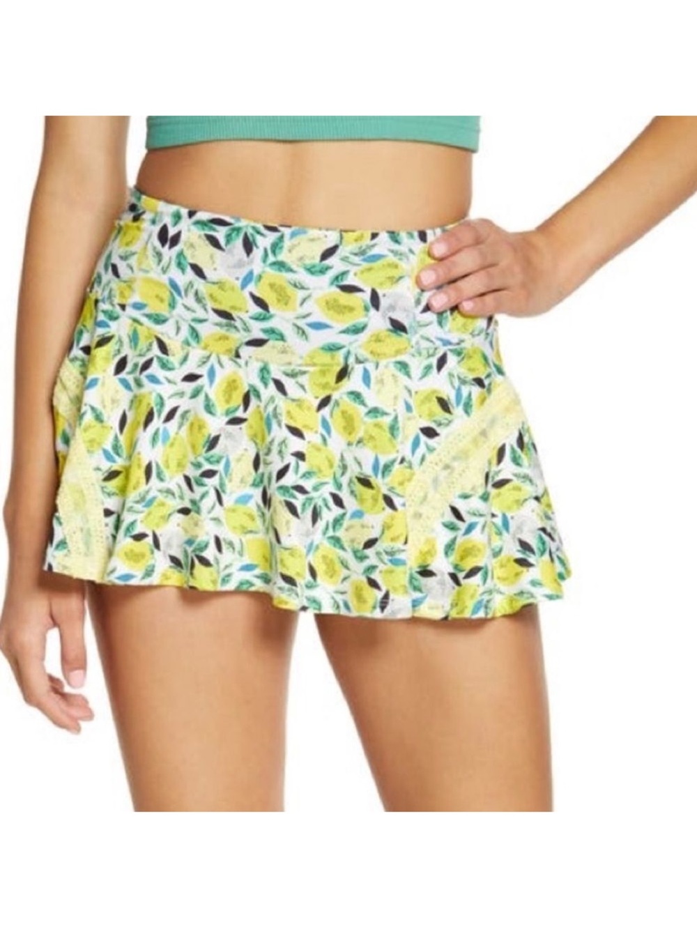 Free people skort Lemon Print Skort - Yellow size small new